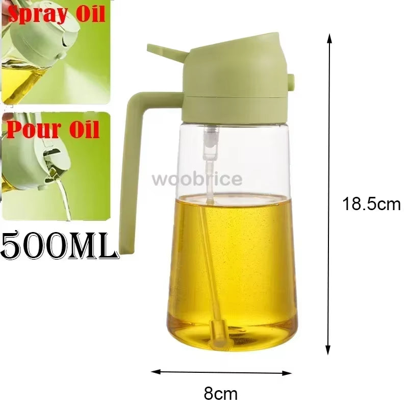 500Ml 2 in 1 Spray Oil Dispenser Olive Oil Spray Barbecue Cooking Olive Oil Jar Baking Vinegar Soy Sauce Spray Container