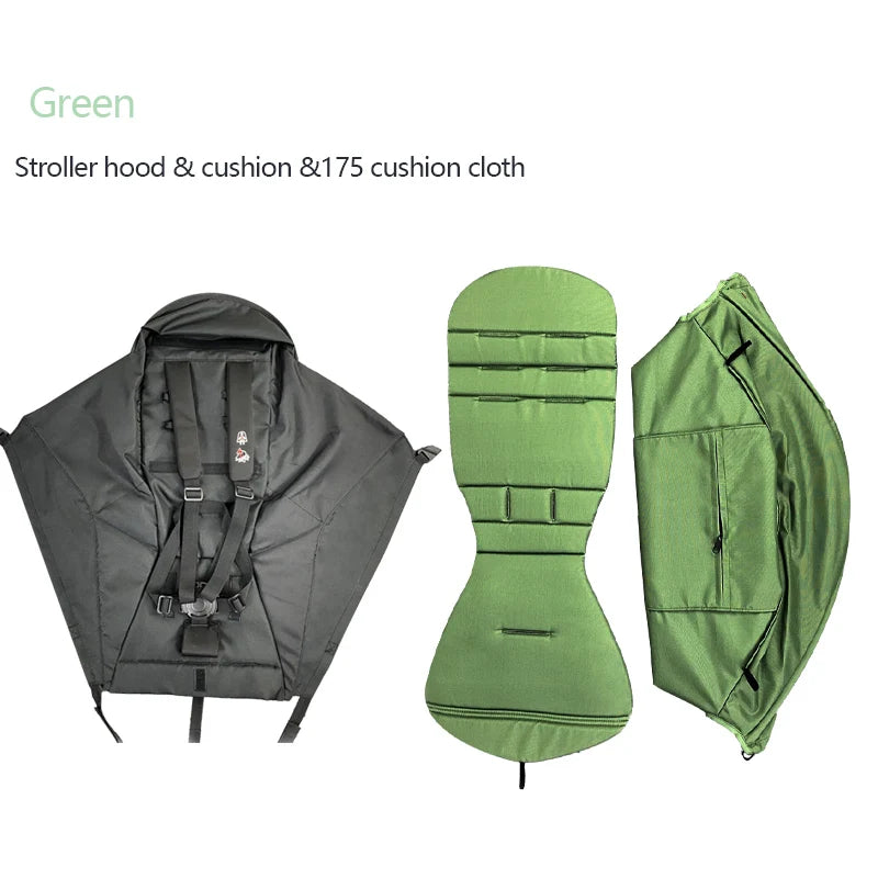 3Pcs/Set 175 Stroller Accessories Canopy Cover Seat Cushion Compatible with Babyzen YOYO Cover Seat Mattress with Zipper Pocket