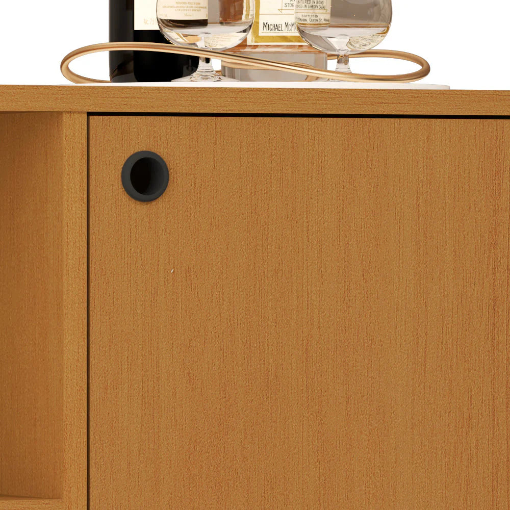 Boahaus Cartmel Bar Cabinet with Wine Rack & Storage | Modern Design & Wooden Legs