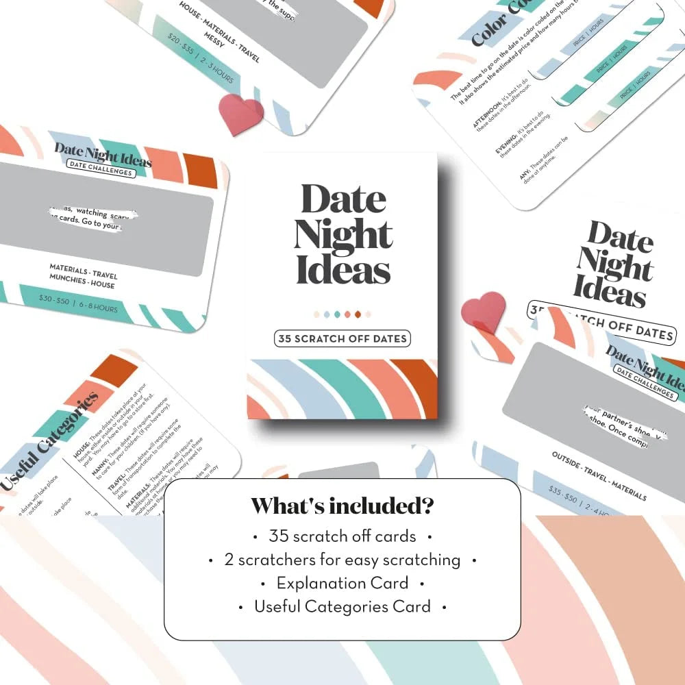 Romantic Couples Gift - Fun & Adventurous Date Night Box - Scratch off Card Game with Exciting Date Ideas for Couple: Girlfriend, Boyfriend, Newlywed, Wife or Husband.