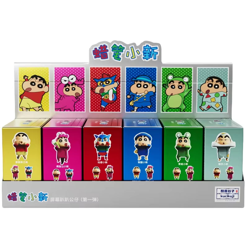 Original Crayon Shin Chan Blind Boxs Toys Kawaii Figures Anime Model Mobile Phone and Computer Screen Car Ornament Toys