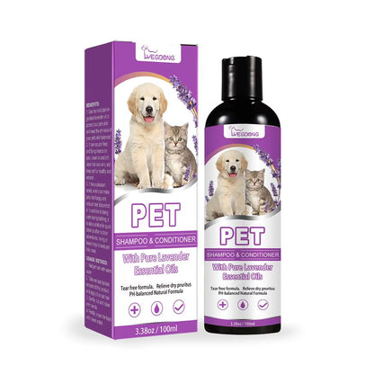 Puppy Shampoo for Dogs Cats Grooming Pet Flea Tick Control Relieve Itching Ph Balanced Cleaning Moisturizing Smooth Pet Shampoo