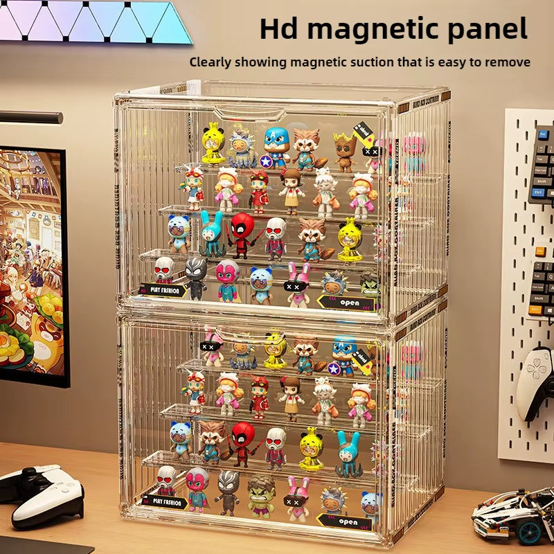 Three Layer Acrylic Display Rack Transparent Showcase Handmade Anime Car Model Blind Box Storage Box Jewelry Sorting Box