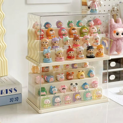 Blind Box Display Rack Dustproof Showcase for Model Figurines Storage Cabinet Transparent Collectible Figures Organizer Box