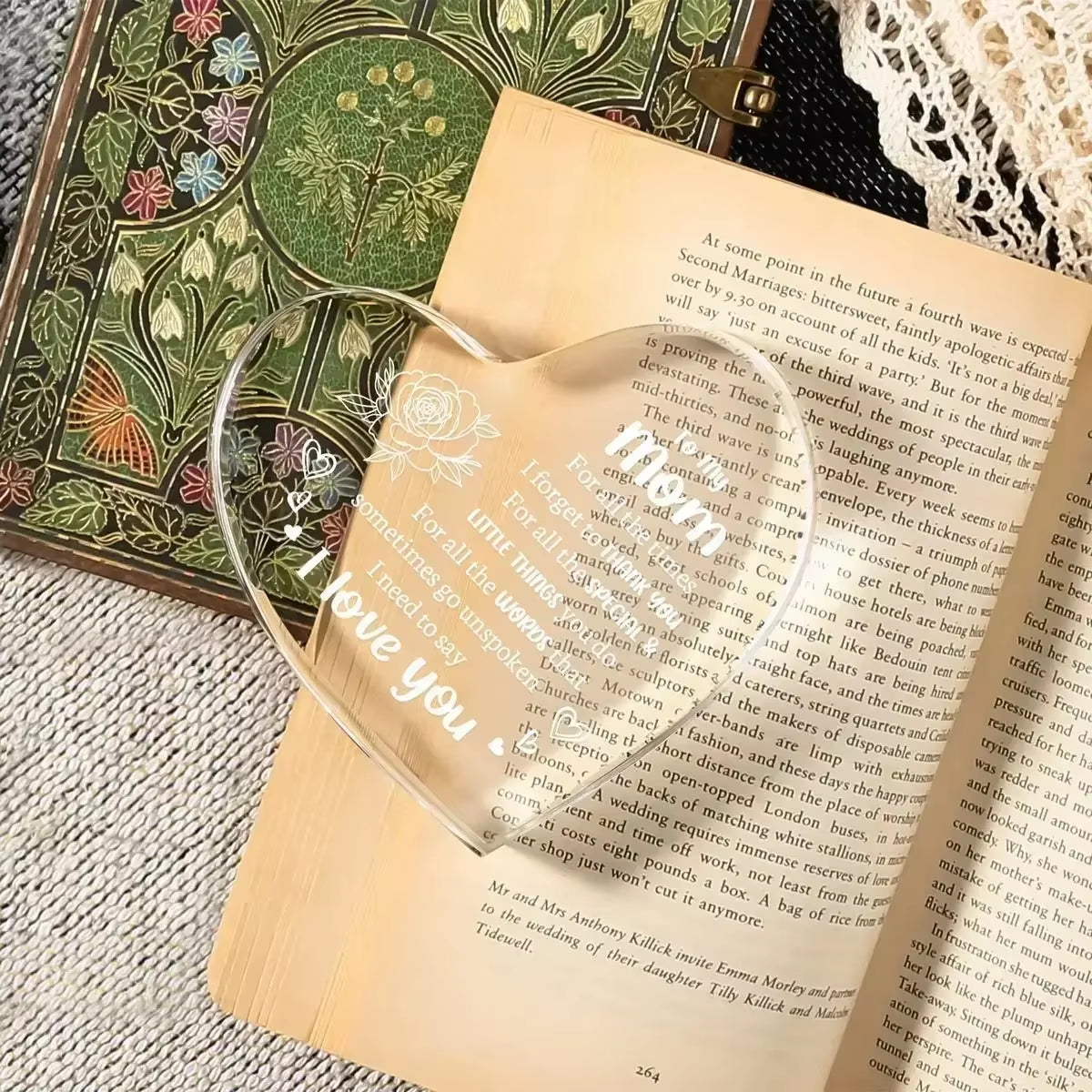 Son Daughter for Momgifts，Dad Mom Birthday Gifts - Acrylic Heart-Shaped Best Valentines Day Christmas Gift