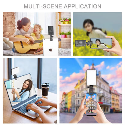 Mini Clip-On Mobile Phone LED Light Selfie Light 120 LED 2500K-9000K W/ Battery for Iphone Samsung Huawei Xiaomi Smartphones