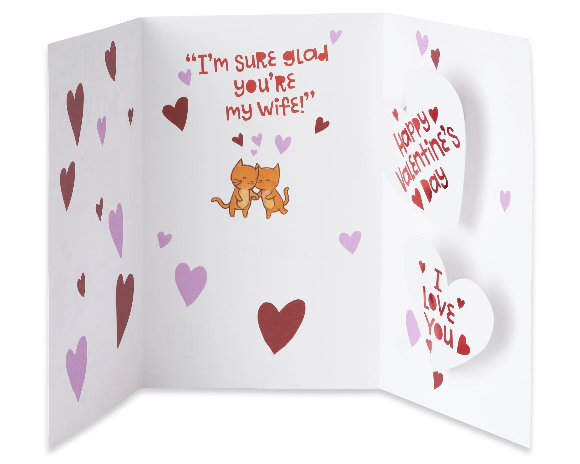 Pop up Funny Valentine'S Day Card for Wife (Cats)
