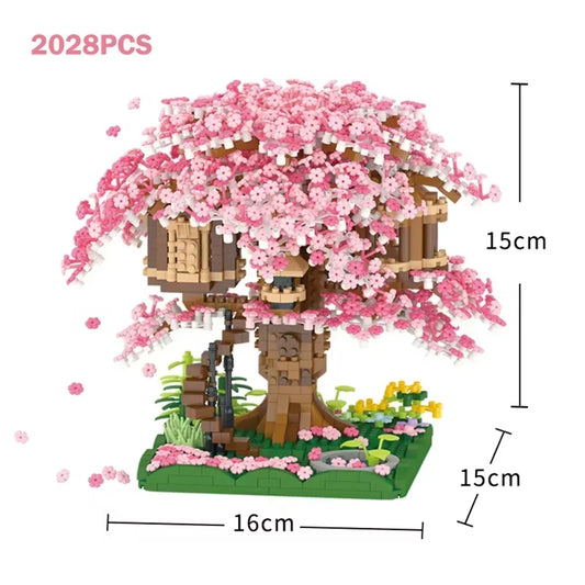 Romantic Blossom Sakura Tree Micro Mini Building Blocks Toys Perfect Gift Multiple Styles Office & Home Decor Challenging Bricks