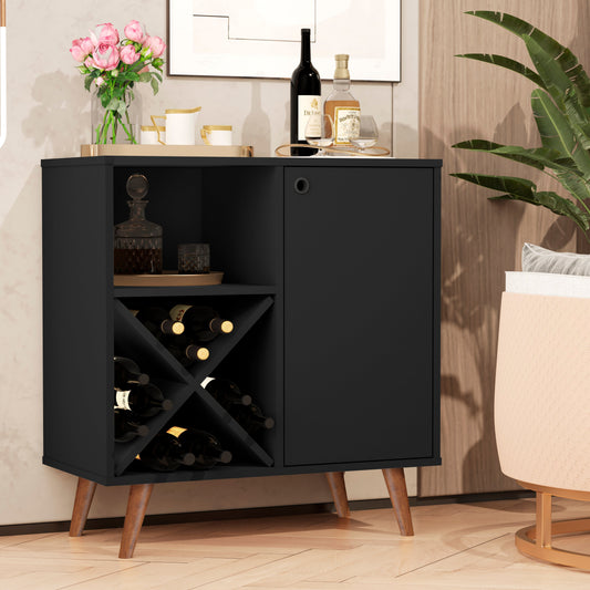Boahaus Cartmel Bar Cabinet with Wine Rack & Storage | Modern Design & Wooden Legs