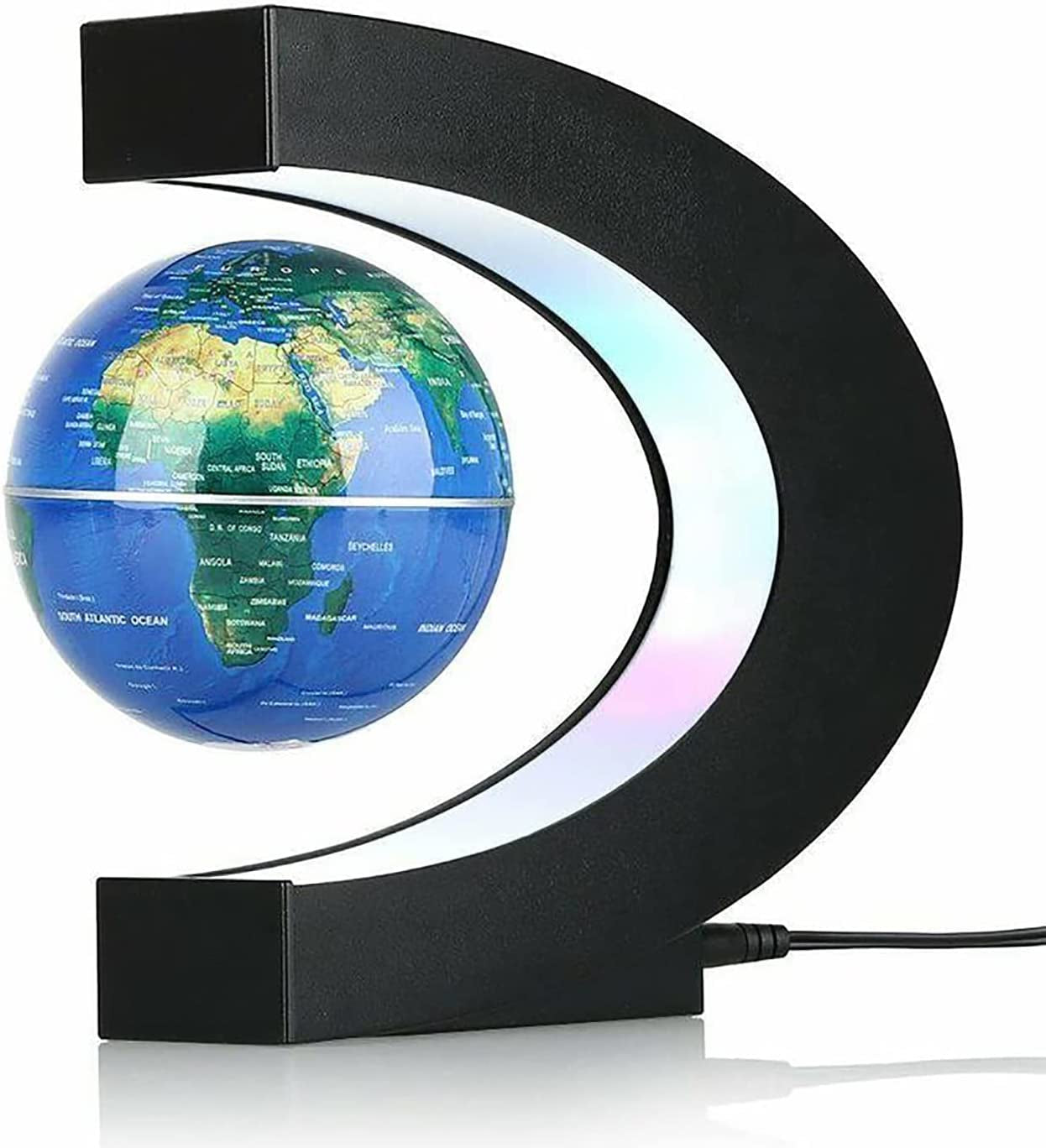 Magnetic Levitation Globe with LED Light, Cool Gadgets Floating Lamp Globe Decor, Cool Gifts for Men/Father/Husband/Boyfriend/Boss, Great Technology Graduation Gifts Valentine'S Day Gift (Blue)