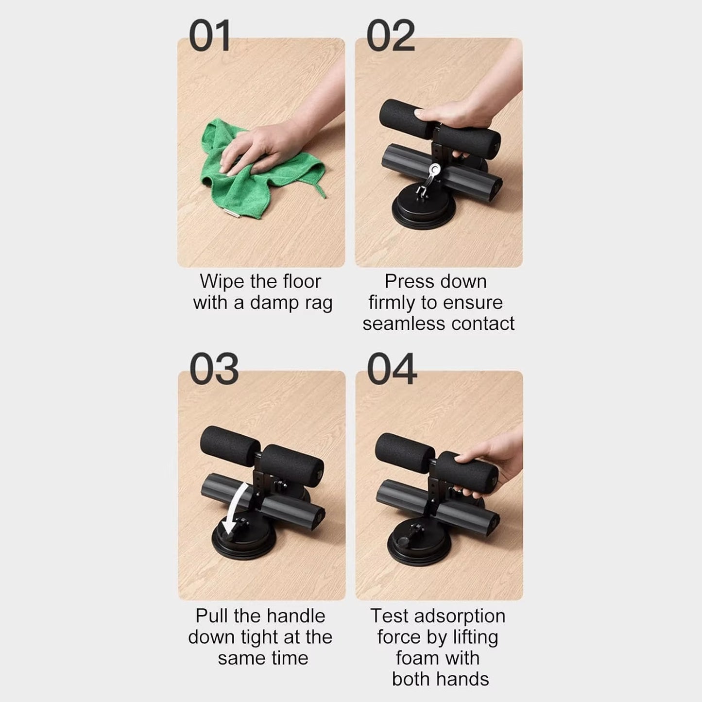 Home Sit up Bar with Rubber Suction Cup - Foot Holder for Abs Workouts, Home Ab Exercise Equipment