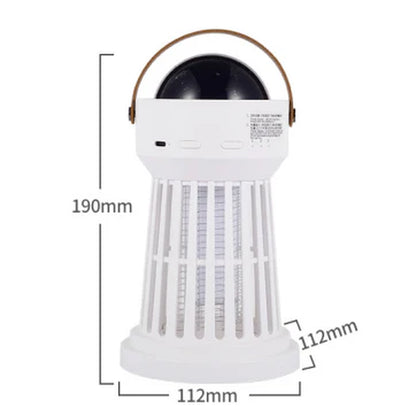 Dual-Purpose Bug Zapper Light with Starry Night Projection for Home and Garden Use
