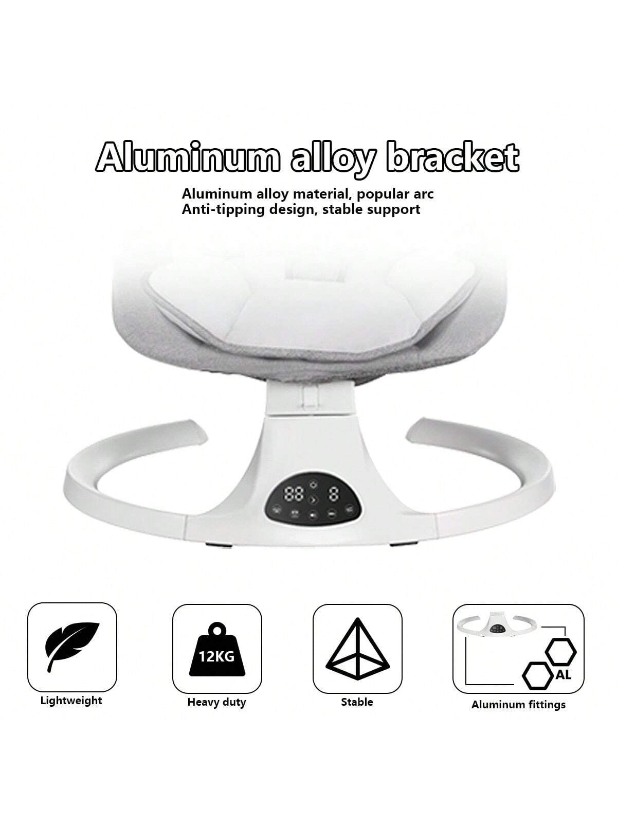 Baby Swings Chair for 0-12 Months with 3 Positions, 5-Point Harness, 5 Speeds, Aluminum Alloy Frame, Portable Indoor & Outdoor Rocker with Musical Speaker, No Assembly Required - Ideal for Infants, Perfect Gift for Halloween & Christmas