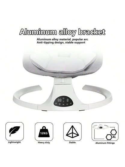 Baby Swings Chair for 0-12 Months with 3 Positions, 5-Point Harness, 5 Speeds, Aluminum Alloy Frame, Portable Indoor & Outdoor Rocker with Musical Speaker, No Assembly Required - Ideal for Infants, Perfect Gift for Halloween & Christmas