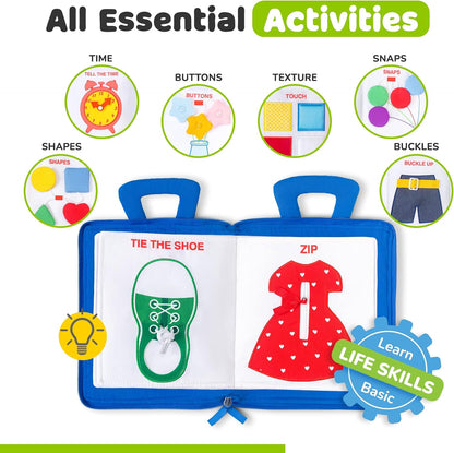 Busy Book for Toddlers 1-3 - Airplane Toys for Toddlers 1-3, My Quiet Book Montessori Toys for 1 Year Old with Kids Plane Activities, Activity Busy Board, for Boys & Girls