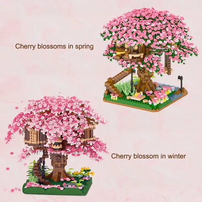 Romantic Blossom Sakura Tree Micro Mini Building Blocks Toys Perfect Gift Multiple Styles Office & Home Decor Challenging Bricks