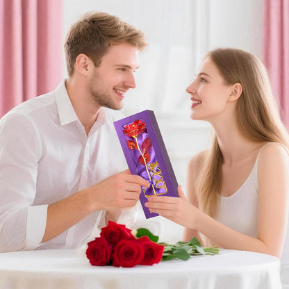 Valentines Day Rose Gifts for Her,Birthday Gifts for Women,Mothers Day Flowers Gifts for Mom,Red Artificial Flower Present with Love Stand for Wife,Grandma,Daughter,Birthday,Anniversary