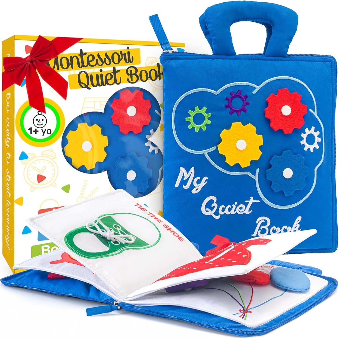 Busy Book for Toddlers 1-3 - Airplane Toys for Toddlers 1-3, My Quiet Book Montessori Toys for 1 Year Old with Kids Plane Activities, Activity Busy Board, for Boys & Girls