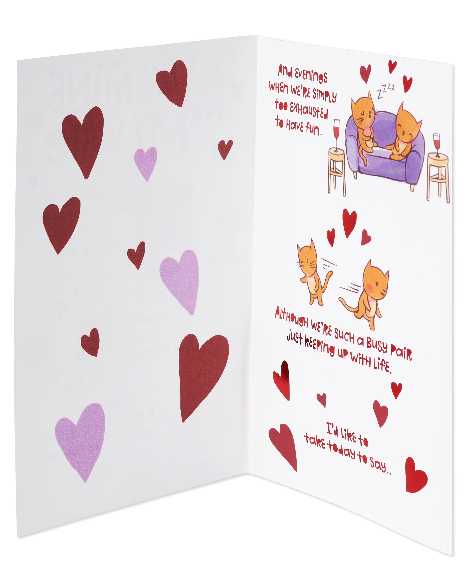 Pop up Funny Valentine'S Day Card for Wife (Cats)