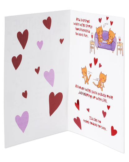 Pop up Funny Valentine'S Day Card for Wife (Cats)
