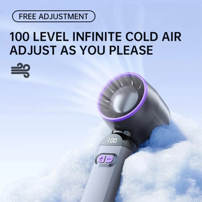 2025 Air Cooling Fan USB Charging LED Digital Display Portable Hand Fan Outdoor Travel Ice Refrigeration Small Electric Fan