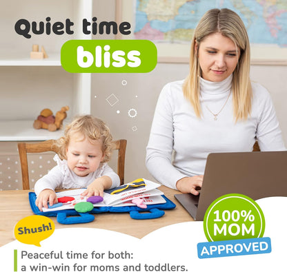 Busy Book for Toddlers 1-3 - Airplane Toys for Toddlers 1-3, My Quiet Book Montessori Toys for 1 Year Old with Kids Plane Activities, Activity Busy Board, for Boys & Girls