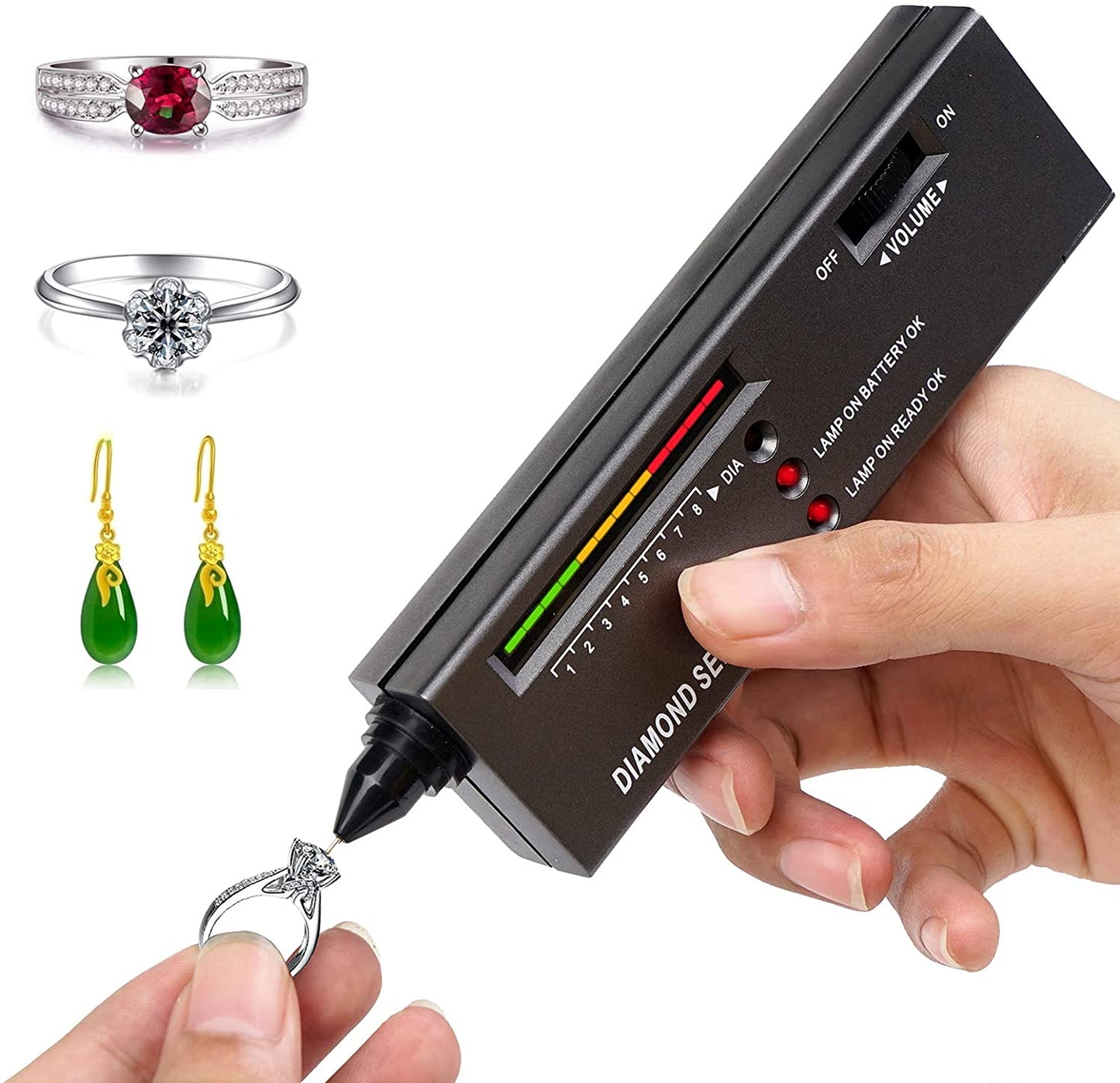 Professional Diamond Tester, Gem Tester Pen Portable Electronic Diamond Tool for Jewelry Jade Ruby Stone