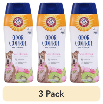 (3 Pack)  Dog Deodorizing Shampoo with Baking Soda, Kiwi Blossom Scent 20 Oz