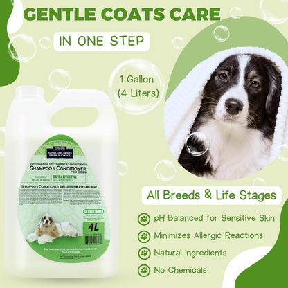 All Stages Natural Dog Shampoo and Conditioner Set with Aloe Vera Ph-Balanced Dog Grooming Shampoo and Conditio