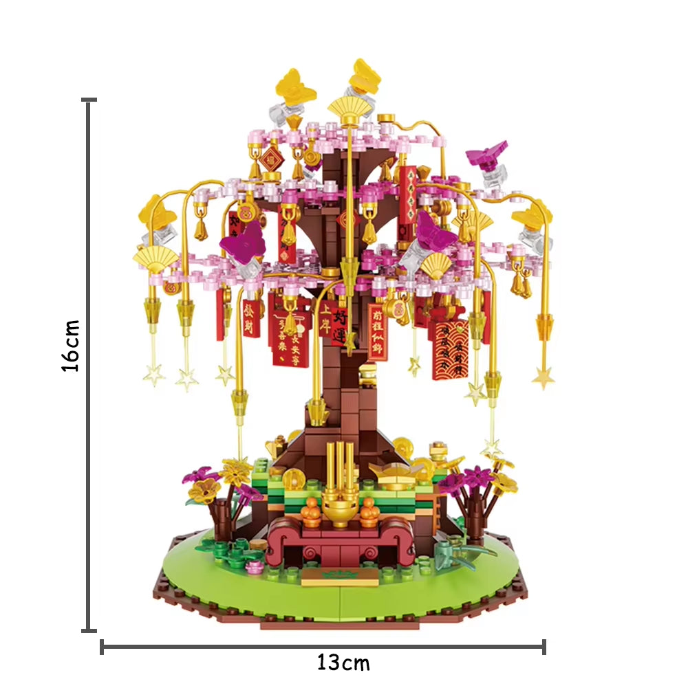 Money Tree Mini Building Blocks Series 3D Model Bricks Adult Decoration Children'S Toys Gift Blessing Safe & Sound
