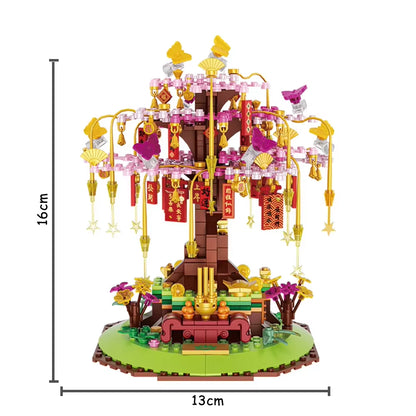 Money Tree Mini Building Blocks Series 3D Model Bricks Adult Decoration Children'S Toys Gift Blessing Safe & Sound