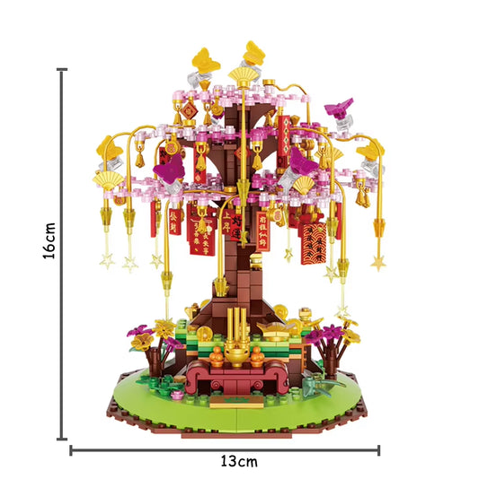 Money Tree Mini Building Blocks Series 3D Model Bricks Adult Decoration Children'S Toys Gift Blessing Safe & Sound