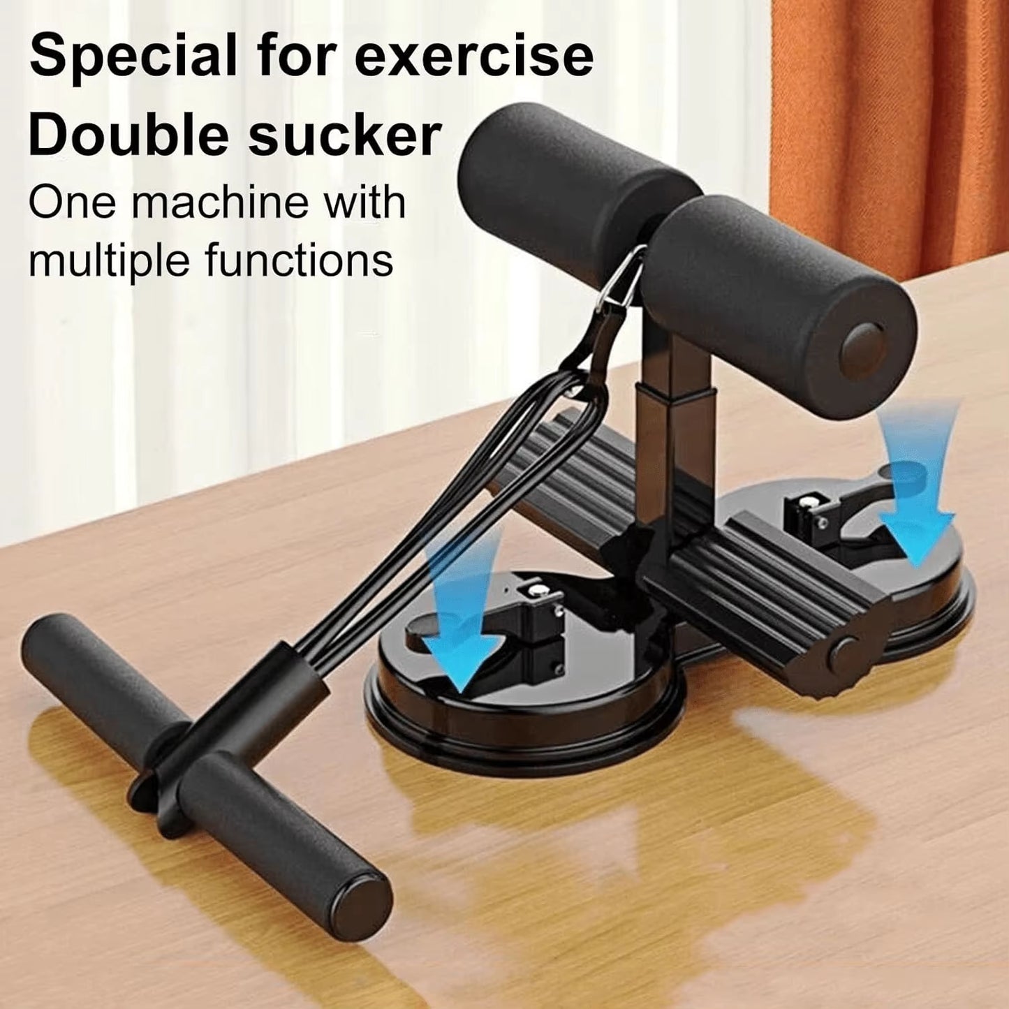 Home Sit up Bar with Rubber Suction Cup - Foot Holder for Abs Workouts, Home Ab Exercise Equipment