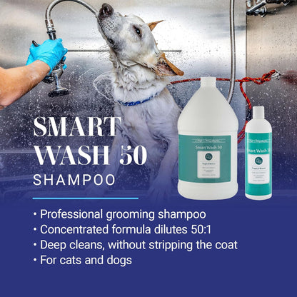 Smartwash50 Ultra Concentrated Dog Shampoo, Makes up to 50 Bottles, Groom like a Professional, Delightfully Fragranced, Suitable for All Coats, Made in the USA (Tropical - Breeze)