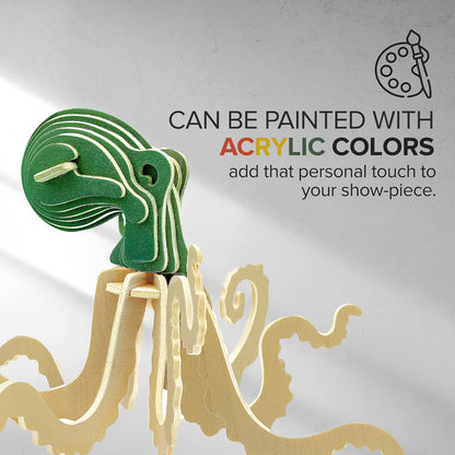 DIY 3D Wooden Puzzle – 6 Assorted Sea Animals Bundle Pack Set Brain Teaser Puzzles Educational STEM Toy Adults and Kids to Build Safe and Non-Toxic Easy Punch Out Premium Wood JP2B5