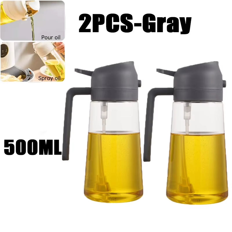 500Ml 2 in 1 Spray Oil Dispenser Olive Oil Spray Barbecue Cooking Olive Oil Jar Baking Vinegar Soy Sauce Spray Container