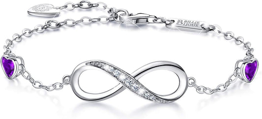 Infinity Love Bracelets for Women 925 Sterling Silver Womens Bracelet Love Symbol Charm Adjustable Bracelet Jewelry