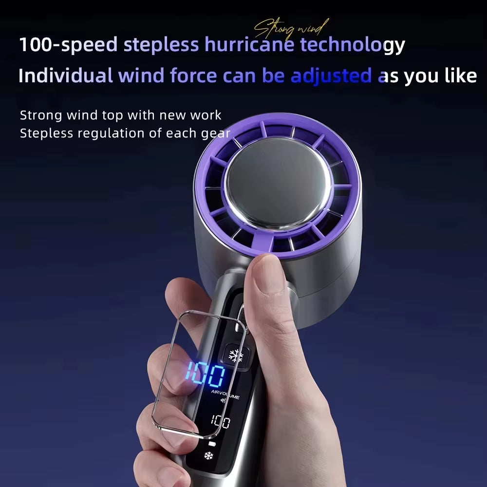 New Semiconductor Refrigeration High-Speed Handheld Electric Fan 4000Mah USB Portable Rechargeable Outdoor Small Fan