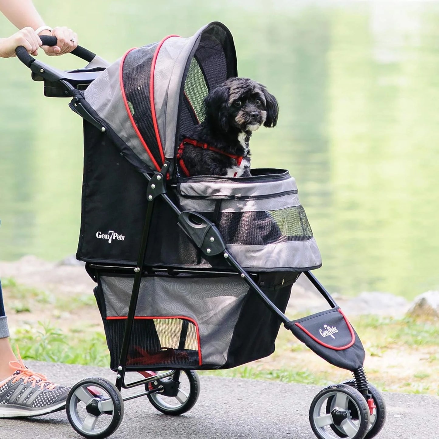 Regal 4 Wheeled Pet Stroller for Dogs up to 25 Lb, Gray Shadow, 11.5 Lb