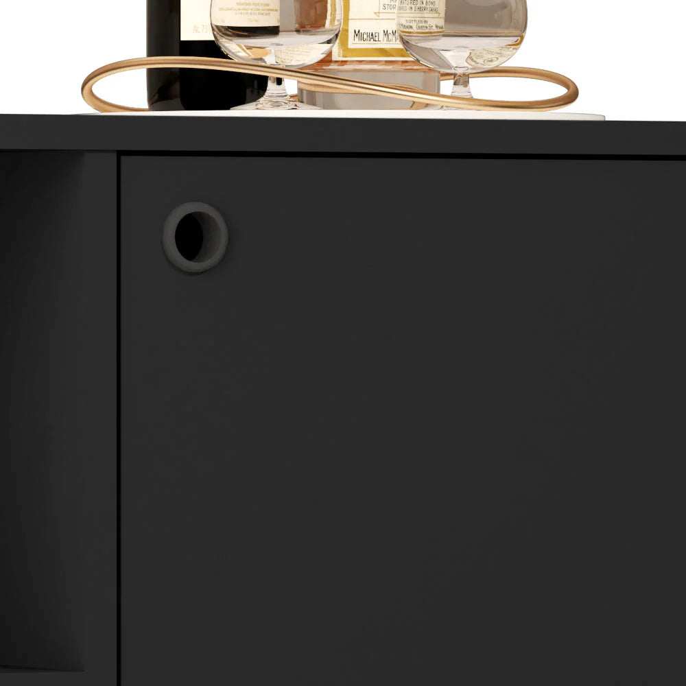 Boahaus Cartmel Bar Cabinet with Wine Rack & Storage | Modern Design & Wooden Legs