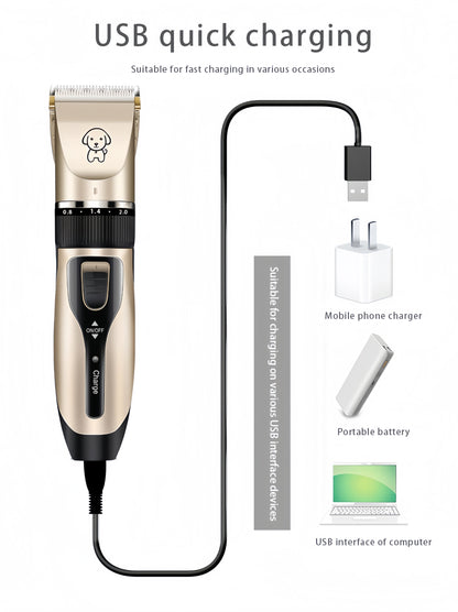 Pet Hair Clipper Dog Hair Clippers, Dog Grooming Kit, Cordless Quiet Pets Clippers Hair Trimmer, Dog Shaver Clipper with 4 Comb Guides, 5 Size Fine Tuning Knob for Thick Coats Cats