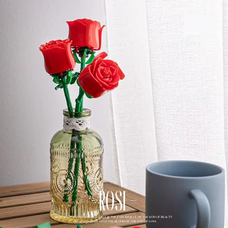 Eternal Flower Rose Building Block Toy Compatible with LEGO Assembly Decoration Girl Valentine'S Day Teacher'S Day Gift