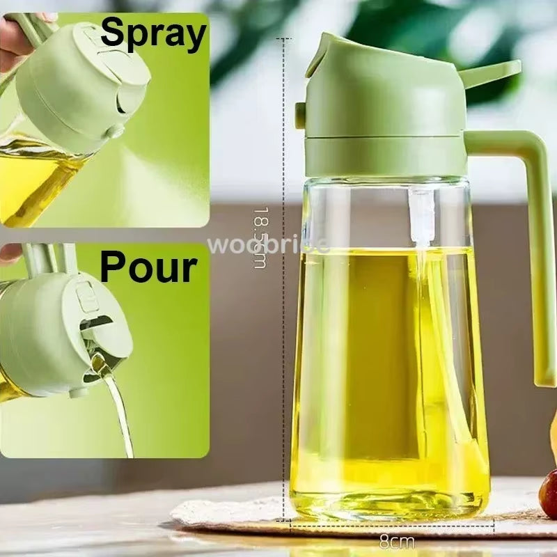 500Ml 2 in 1 Spray Oil Dispenser Olive Oil Spray Barbecue Cooking Olive Oil Jar Baking Vinegar Soy Sauce Spray Container