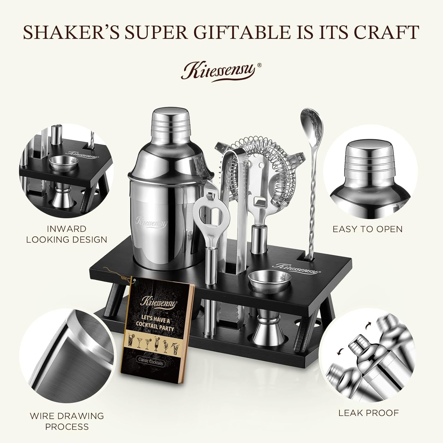 KITESSENSU Cocktail Shaker Set Bartender Kit