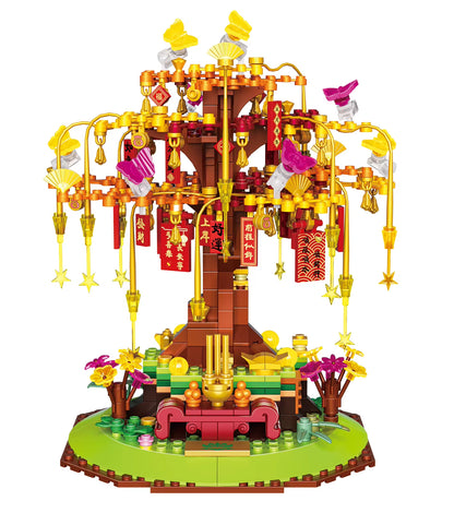 Money Tree Mini Building Blocks Series 3D Model Bricks Adult Decoration Children'S Toys Gift Blessing Safe & Sound