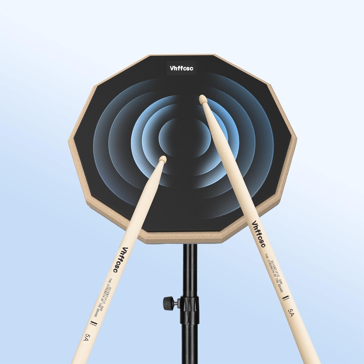 12 Inch Practice Drum Pad with Stand and Sticks, Beginner Snare Drum Pad with Dr