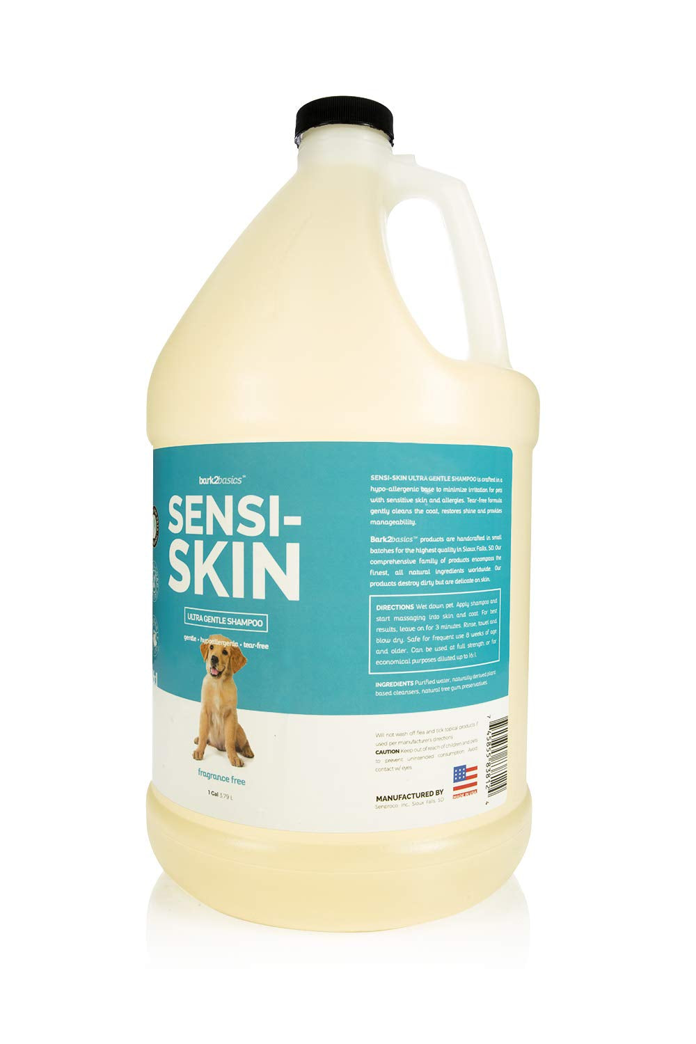 Sensi-Skin Hypoallergenic Dog Shampoo, 1 Gallon, All Natural Ingredients, Sensitive Skin Pet Shampoo, Gentle, No Fra