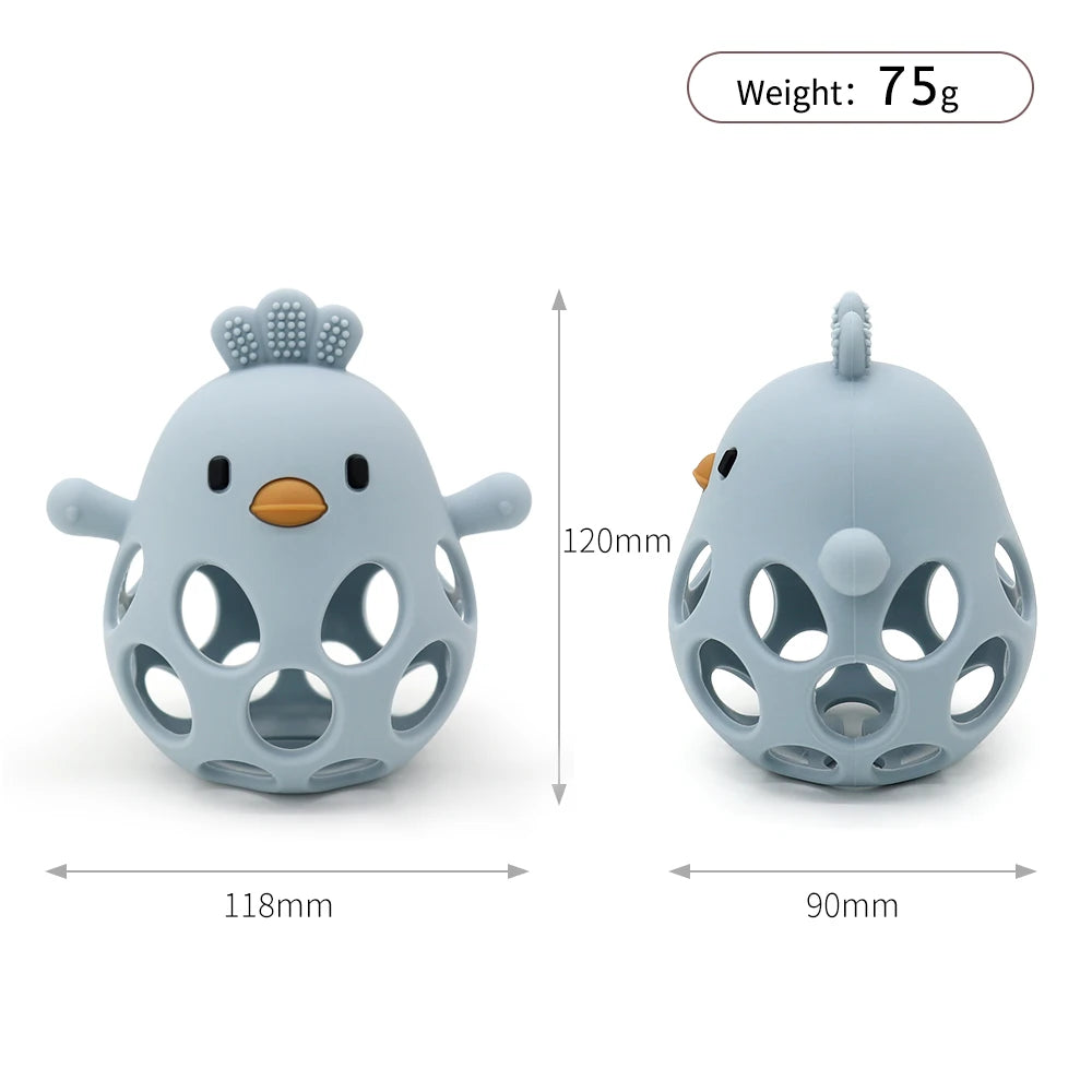 1PC Silicone Baby Teething Toys Hollow Out Baby Items Cartoon Chick Shape Baby Toys Nursing Baby Products Soft Baby Stuff