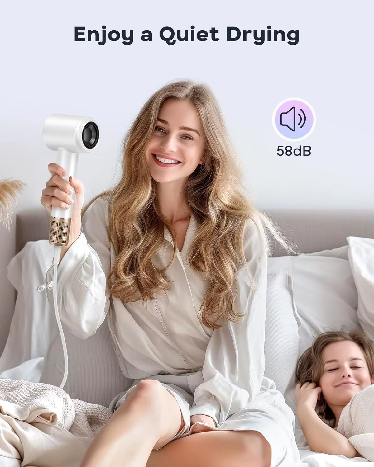 Professional High Speed Electric Hair Dryer 120000RPM Negative Ions Blow Dryer Super Powerful Wind Lownoise Salon Hairdryer