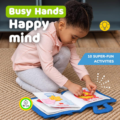 Busy Book for Toddlers 1-3 - Airplane Toys for Toddlers 1-3, My Quiet Book Montessori Toys for 1 Year Old with Kids Plane Activities, Activity Busy Board, for Boys & Girls